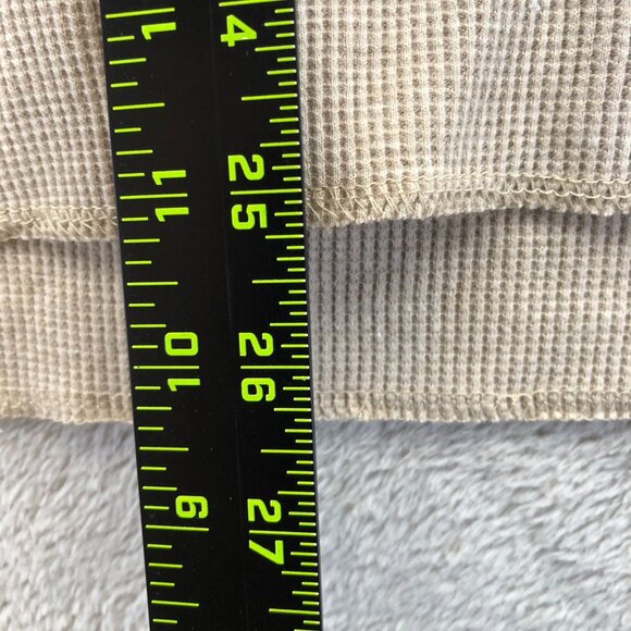 Natural Reflections Mens T-Shirt XXL Beige Tan Waffle Knit Long Sleeve Thermal - Picture 6 of 9